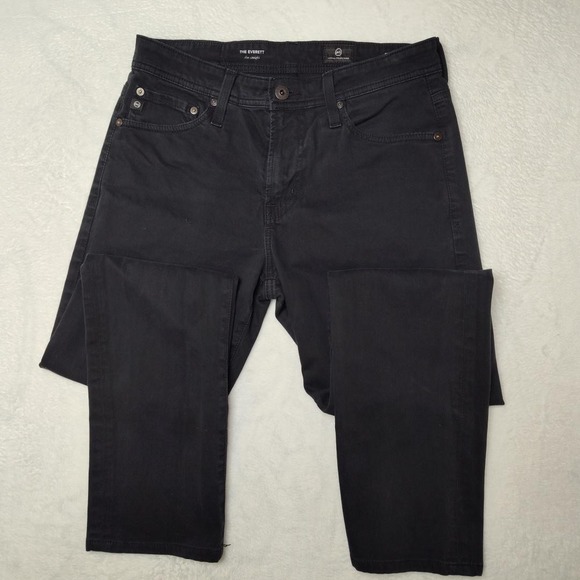 AG Everett Jeans Mens 29x29 Black Dark Wash Slim Straight Stretch Denim Pants - Picture 3 of 12